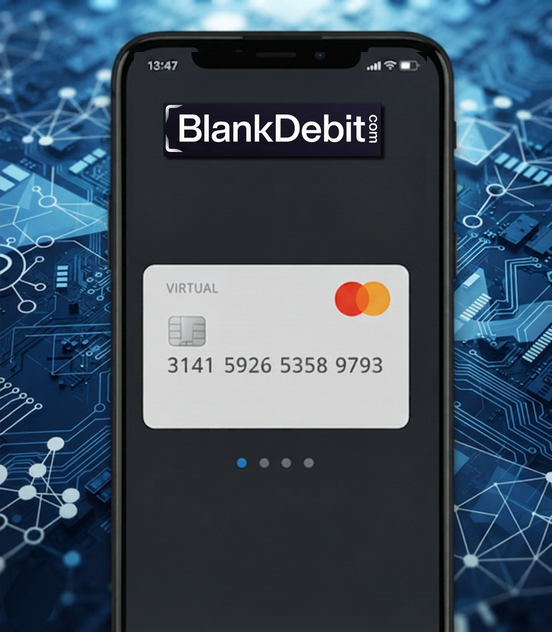 No Kyc Virtual Crypto Card​ displayed on a smartphone
